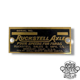 Ruckstell Axle Tag - Reproduction 1913-1925